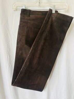 L’Agence Lambskin Leather Pants Brown 28